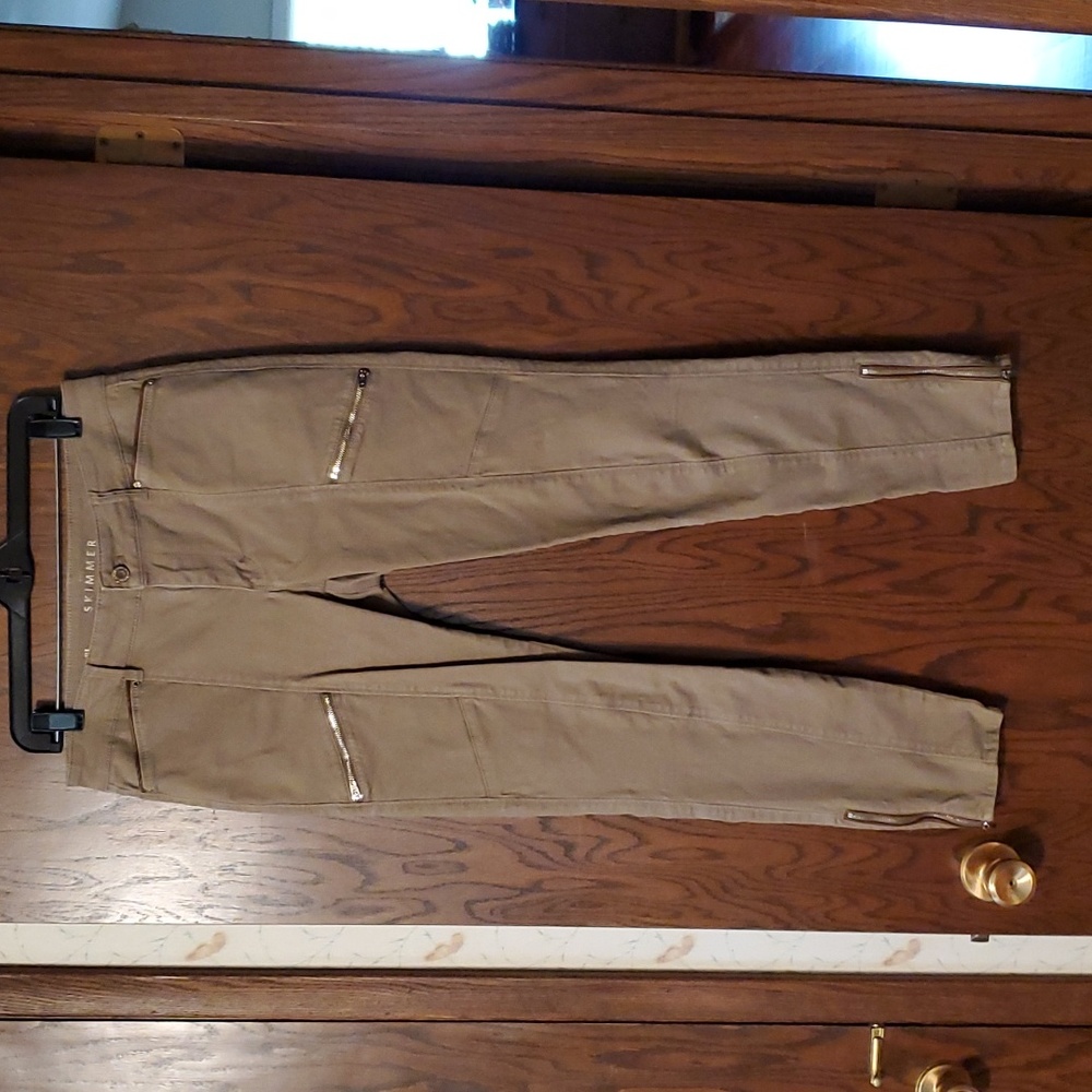 Dark khaki/tan White House Black Market "The Skimmer" pants, size 8 Long
